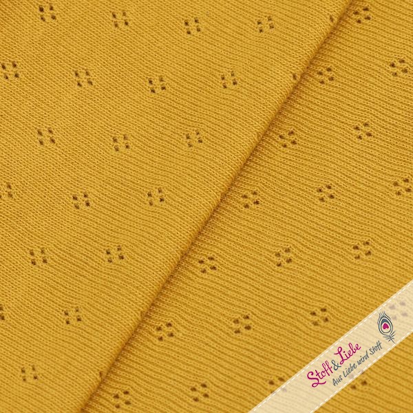 SALE ! Lochstrick Rose - SENF
