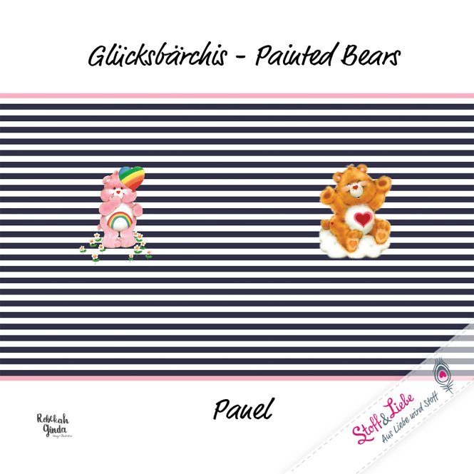 Glücksbärchis - Painted Bears - PANEL NAVY