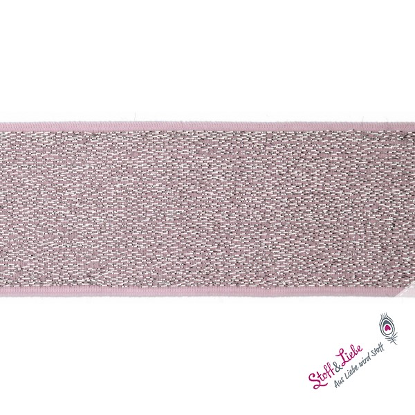 Gummiband GLITZER ROSA 40 mm