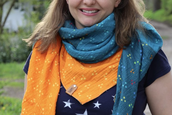 Musselin - Classix STERNE ORANGE